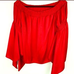 Guess LA Red off shoulder blouse XL